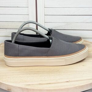 Toms Parker Canvas Slip On Sneakers Grey Women’s Size 9.5